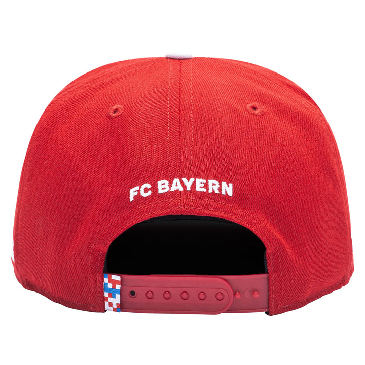 Fan Ink FC Bayern Munich Offshore Snapback Hat | Red &amp; White Bundesliga Soccer Cap