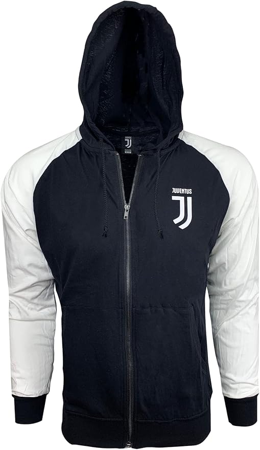 Official Juve Icon Sports Lightweight Hooded Sweatshirt - Black &amp; White image 3