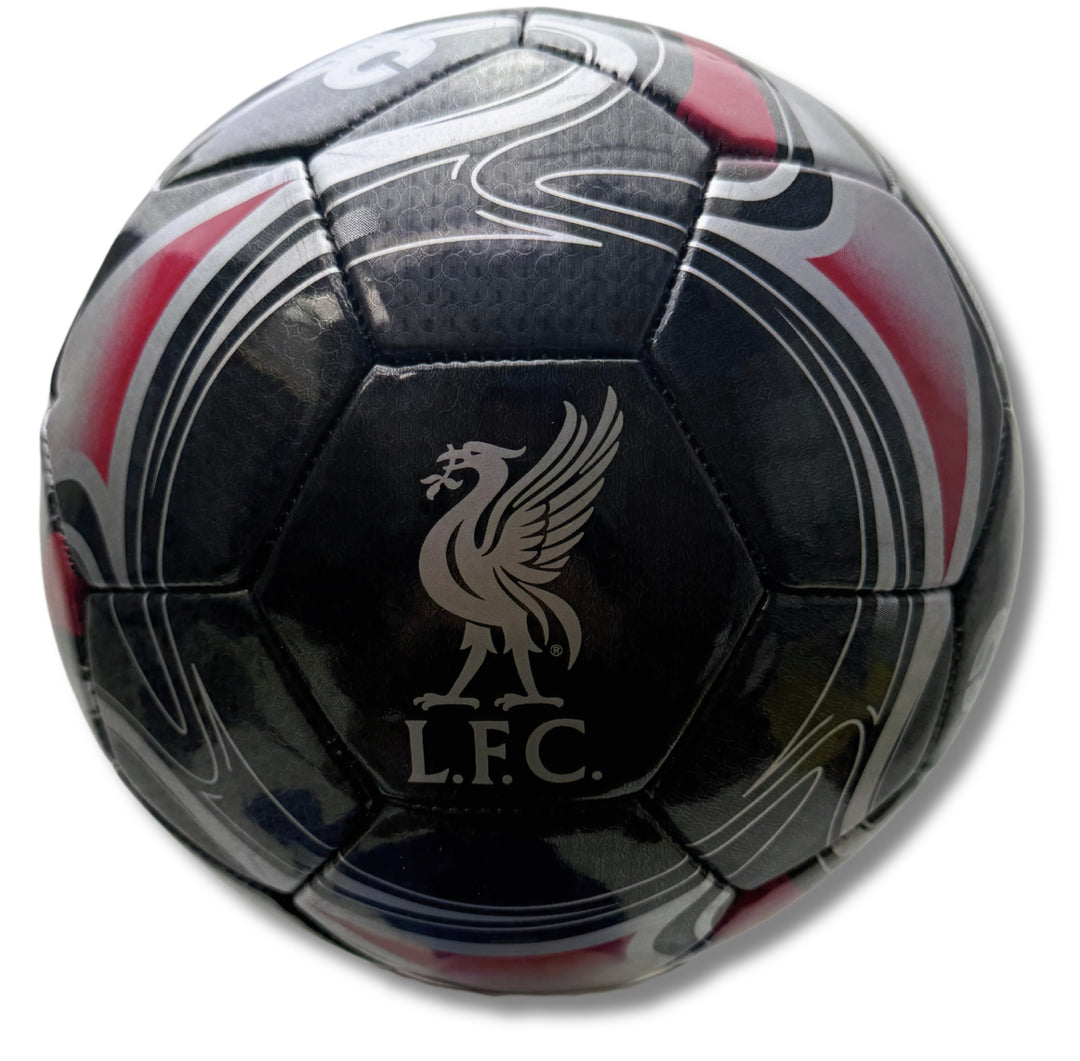 Official Liverpool FC Crest Soccer Ball (Size 5) - Black & Red Edition image 0