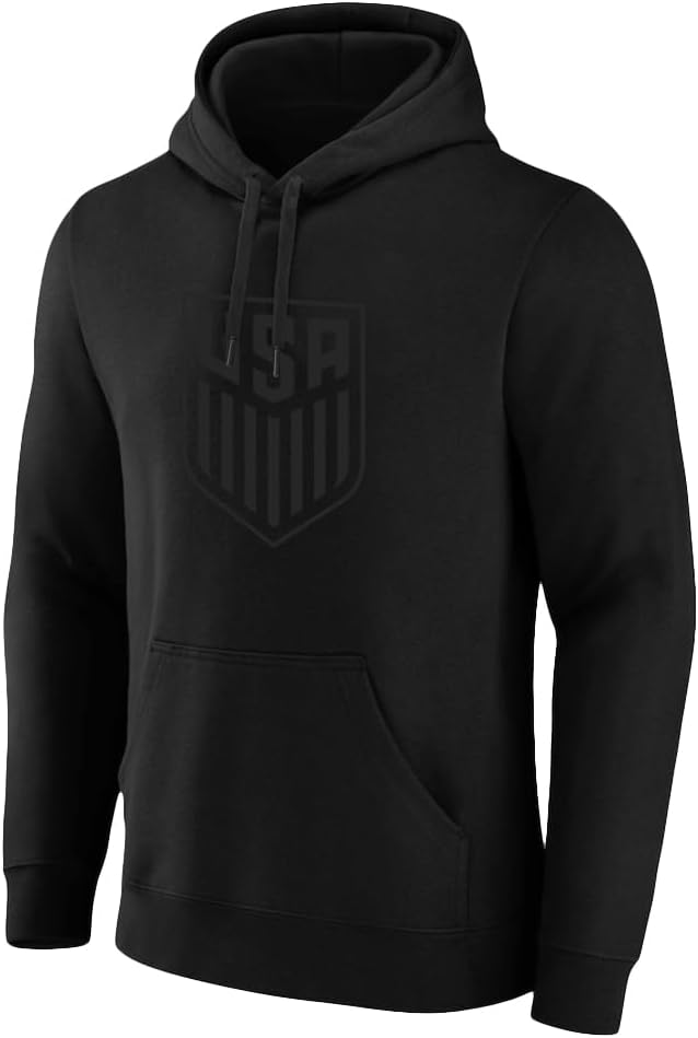 Official USMNT/USWNT Icon Sports Pullover Hoodie - Black Tonal Crest image 0