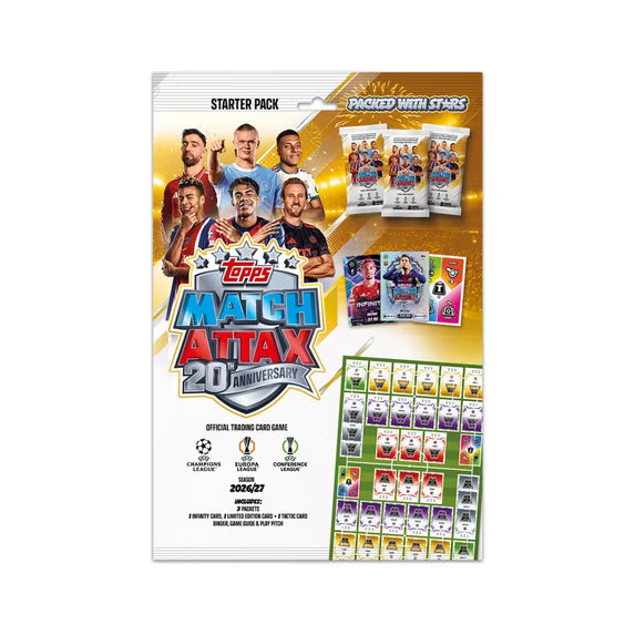 Match Attax 2026/27 Starter Pack – Binder, 27 Cards, Infinity + Anniversary LE