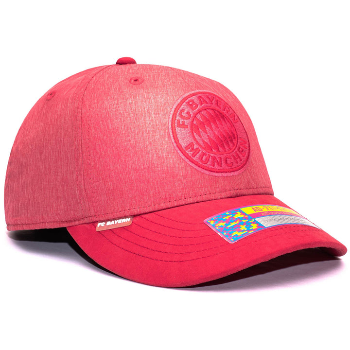 Fan Ink FC Bayern Munich Pitch Adjustable Hat | Red Heather Bundesliga Soccer Cap