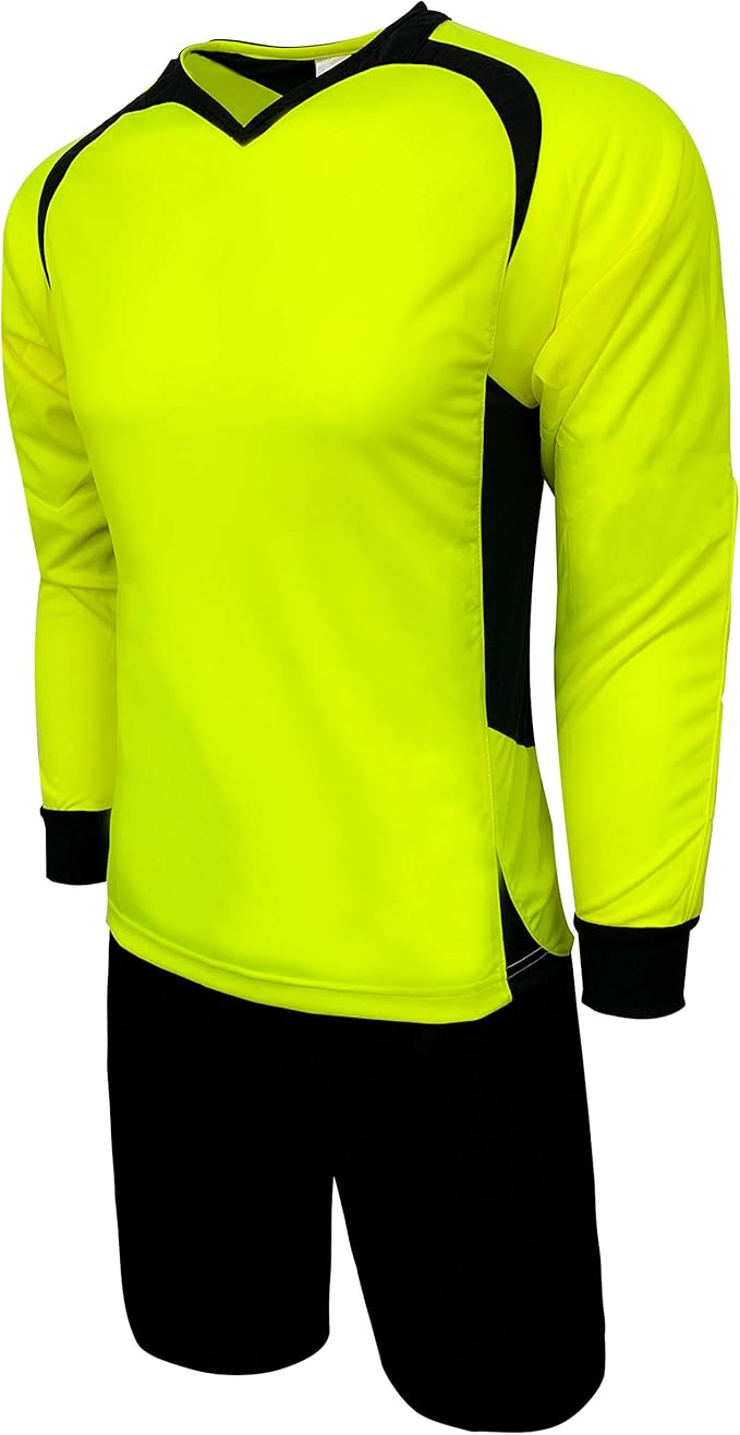 Protective Soccer Goalkeeper Set - Neon Yellow &amp; Black - Just 4 Kicks Inc. image 1