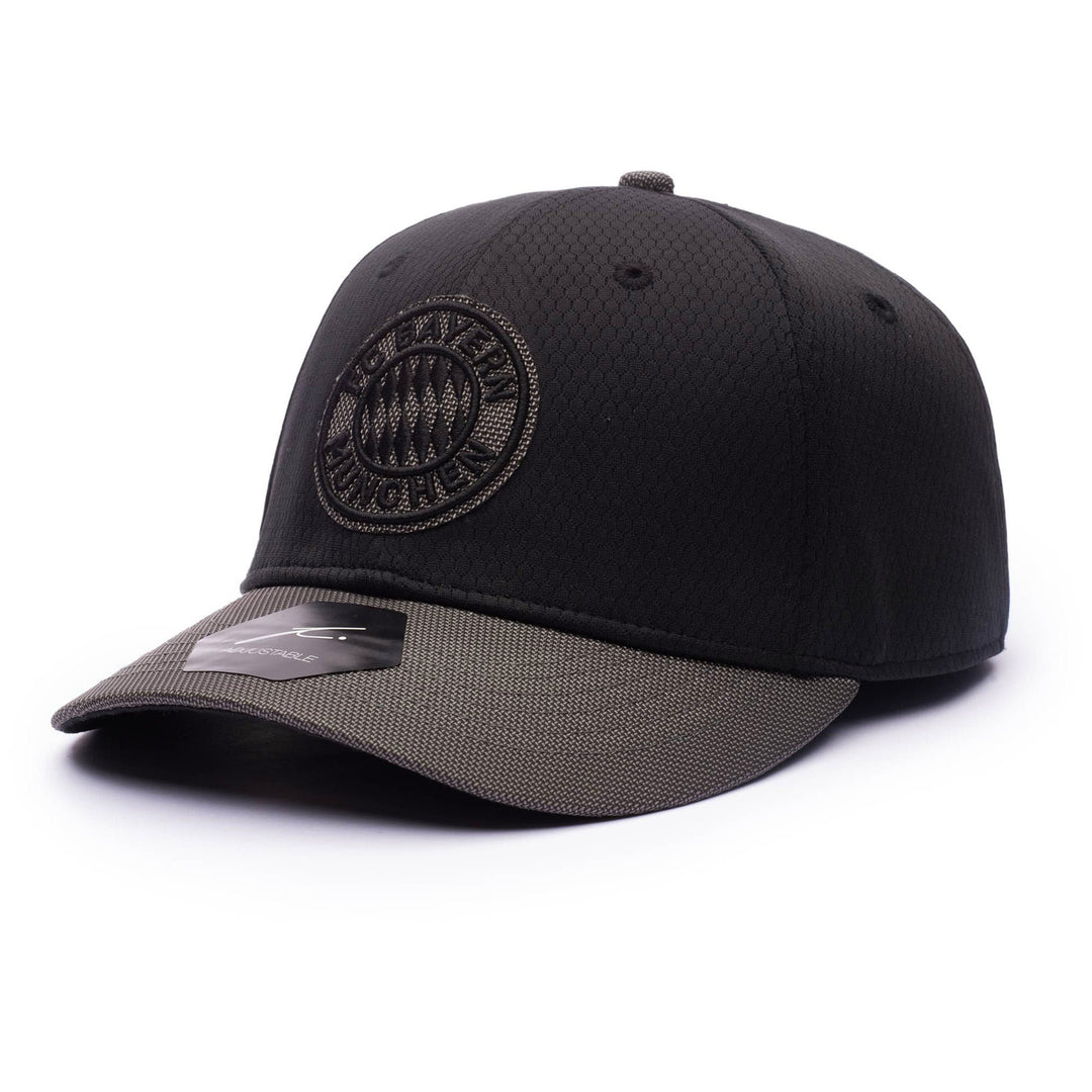 Fan Ink FC Bayern Munich Shadow Adjustable Hat | Black Tonal Bundesliga Soccer Cap