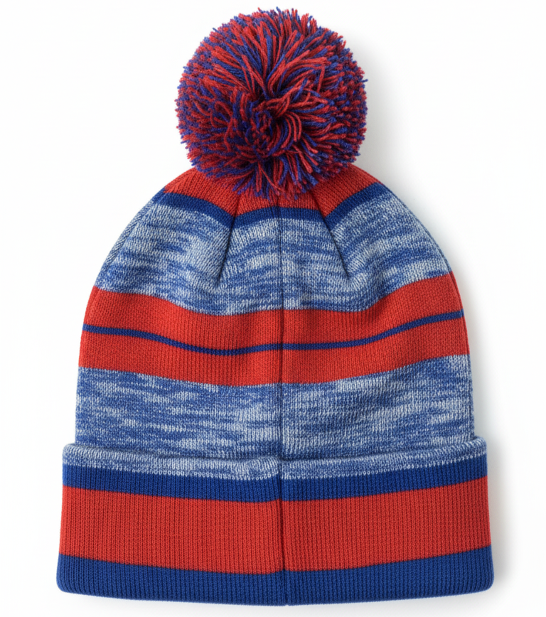 Icon Sports FC Barcelona Official Youth Beanie | Red &amp; Blue Barça Pom Pom Hat