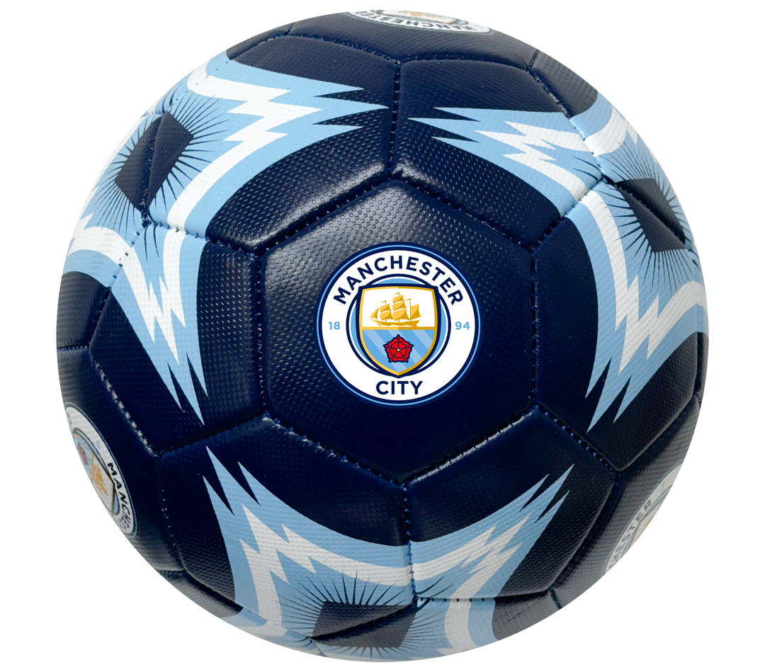 Official Manchester City Crest Soccer Ball - Navy/Sky Blue image 0