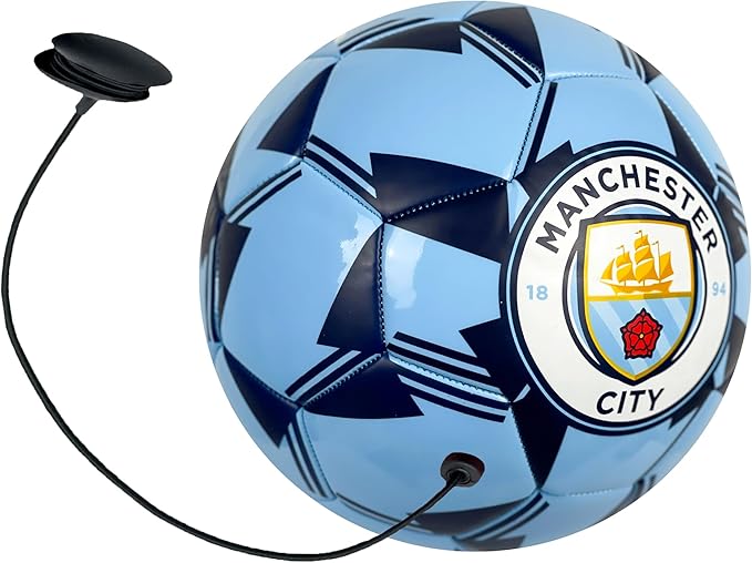 Official Manchester City Training Ball (Size 4) with Retractable Cord image 2
