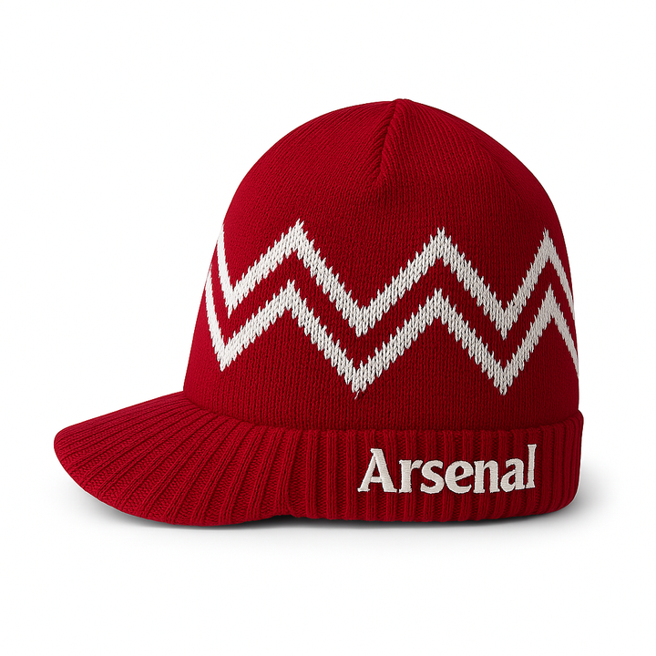 Official Arsenal FC Red Visor Beanie - Rhinox image 1