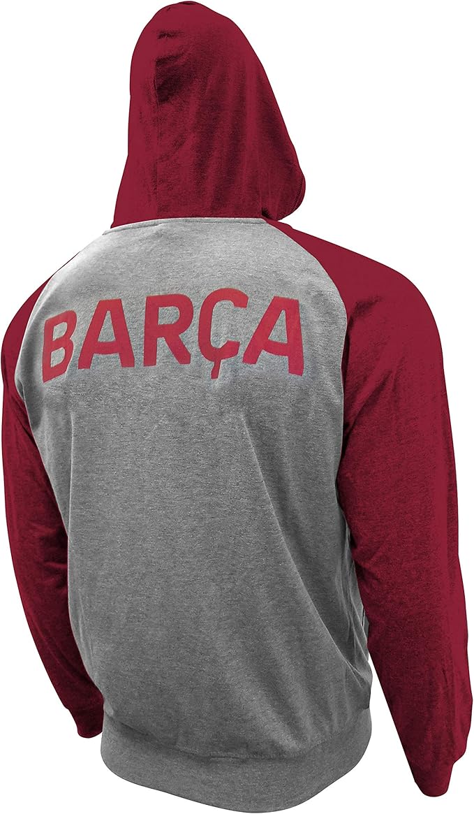 Official Barça Icon Sports Lightweight Hooded Sweatshirt - Burgundy image 1
