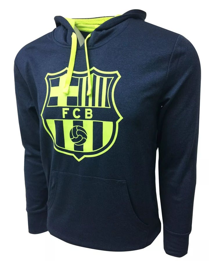 Official Barça HKY Sportswear Hooded Sweatshirt - Navy &amp; Neon Yellow Crest image 1