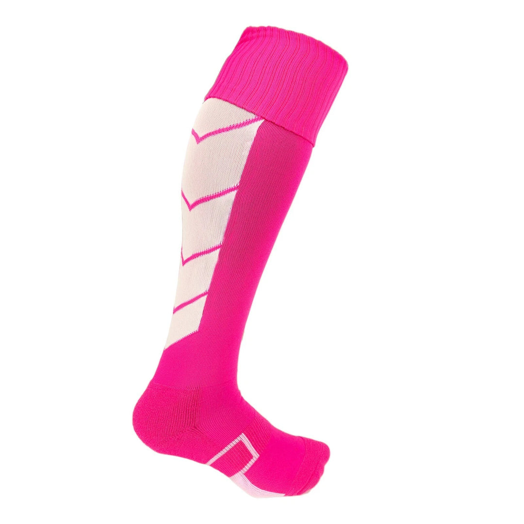 Pink with White Accents - Striker Style Soccer Socks - Just 4 Kicks In image 0