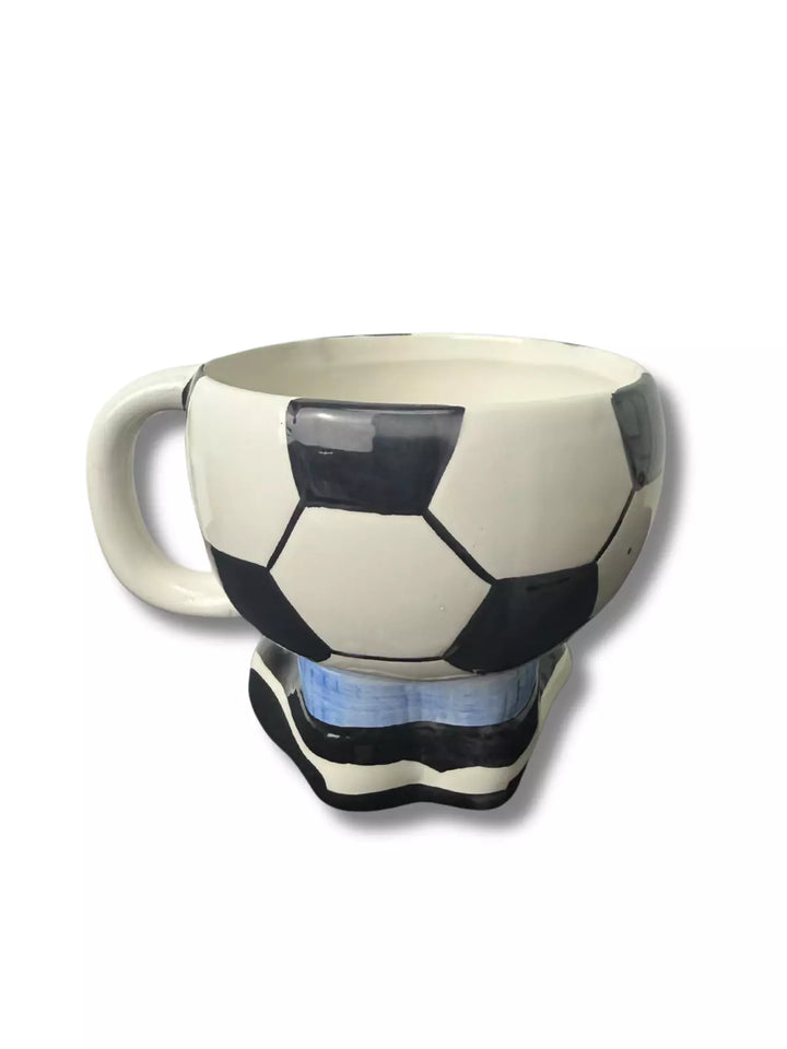 Fun Football Fan Mug - 3D Soccer Ball with Leg Design image 3