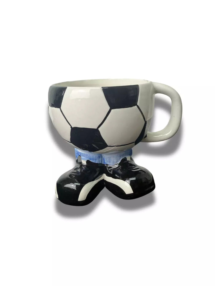 Fun Football Fan Mug - 3D Soccer Ball with Leg Design image 0
