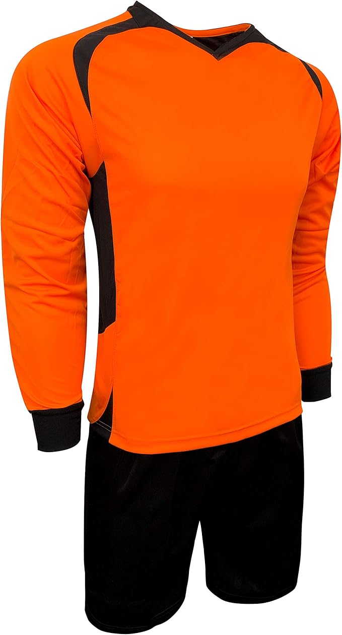 Protective Soccer Goalkeeper Set - Orange &amp; Black - Just 4 Kicks Inc. image 0