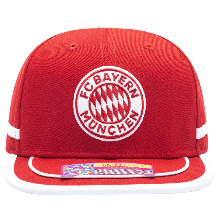 Fan Ink FC Bayern Munich Offshore Snapback Hat | Red &amp; White Bundesliga Soccer Cap