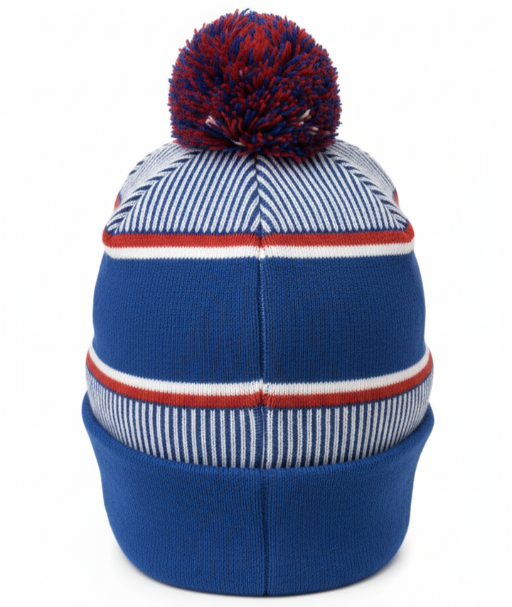 Icon Sports FC Barcelona Official Beanie | Blue &amp; Red Barça Pom Pom La Liga Hat