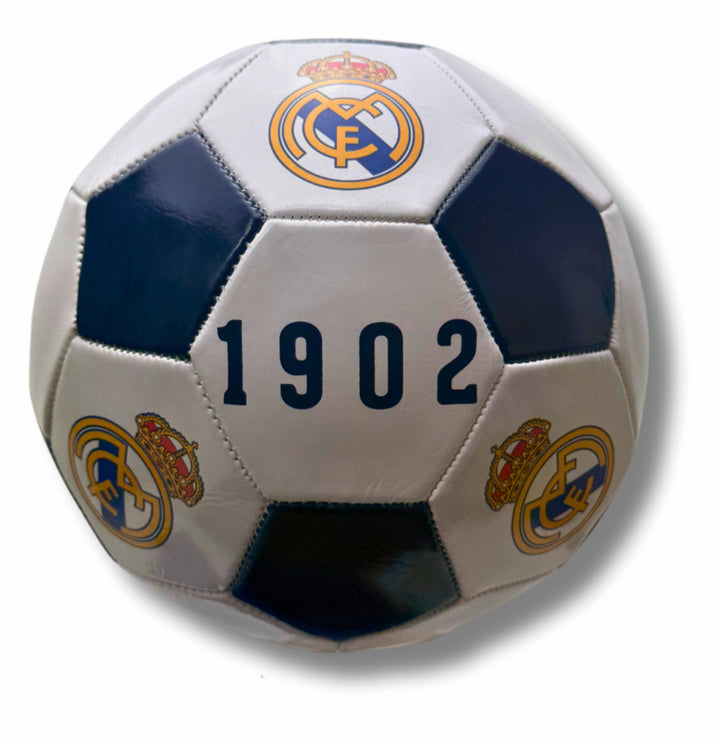 Official Real Madrid Crest Soccer Ball (Size 5) - "Real Madrid" Text Edition image 1