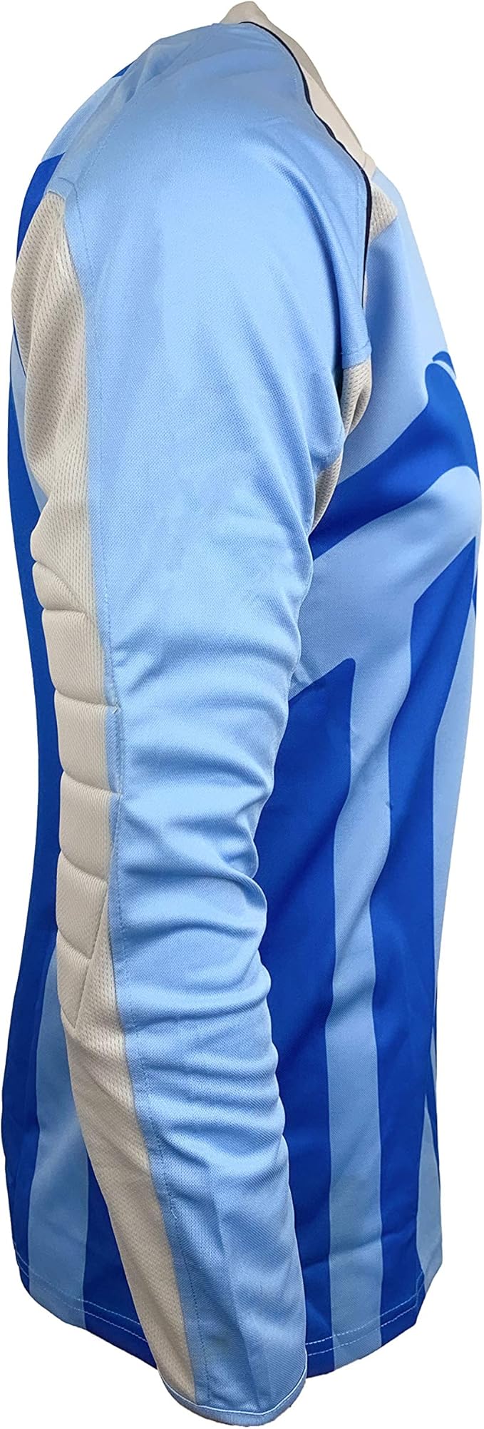 Abstract Blue Pattern Protective Soccer Goalie Jersey 