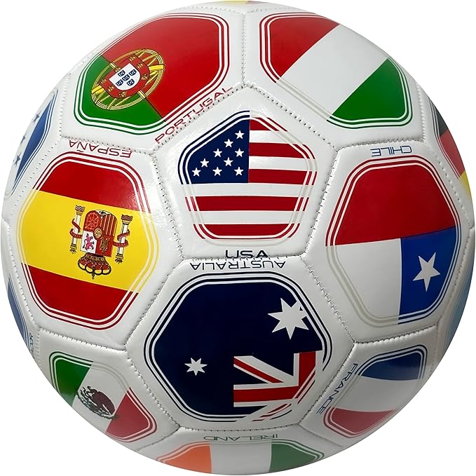 Official World Flags Soccer Ball (Size 3) - Featuring 12 National Teams image 0
