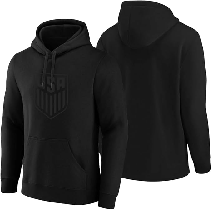Official USMNT/USWNT Icon Sports Pullover Hoodie - Black Tonal Crest image 1