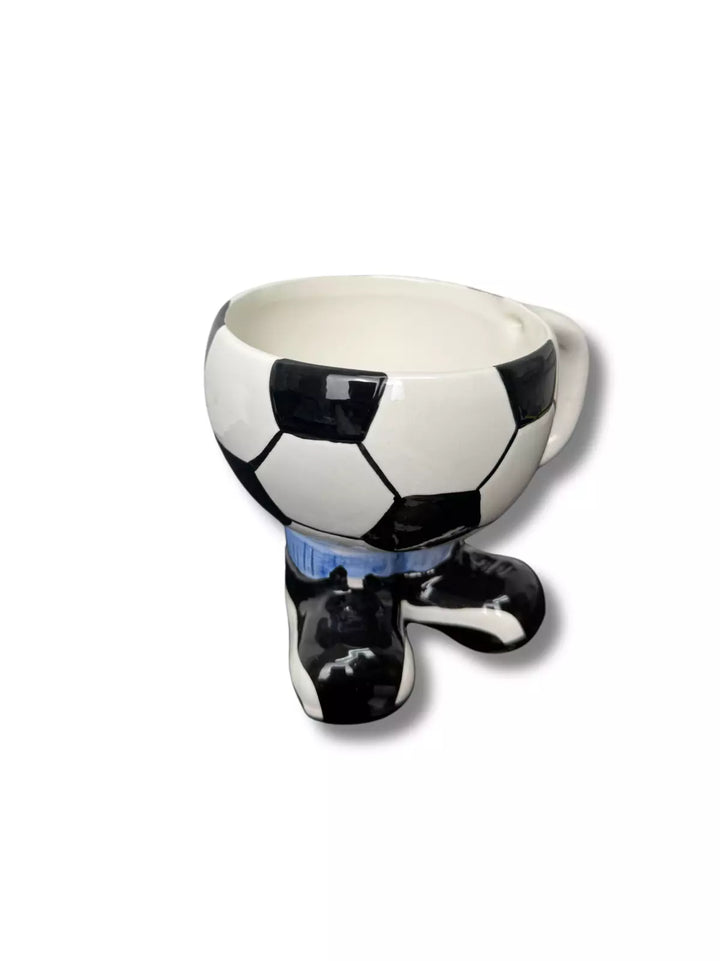 Fun Football Fan Mug - 3D Soccer Ball with Leg Design image 2