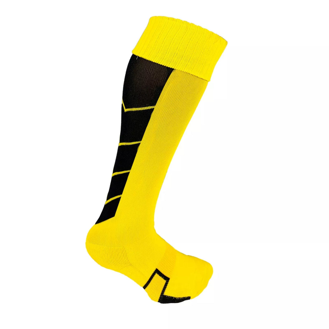 Yellow with Black Accents - Striker Style Soccer Socks - Just 4 Kicks In image 0
