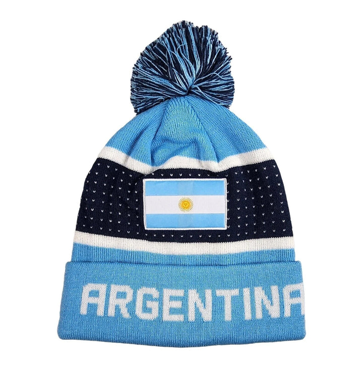 Official Argentina Flag Pom Beanie - Icon Sports image 0