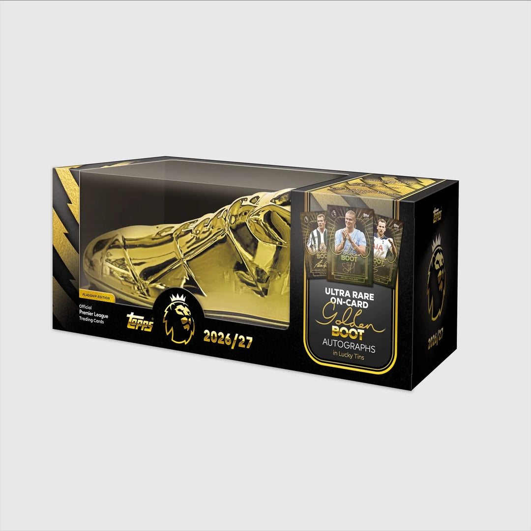 Topps Premier League 2026/27 Golden Boot Tin – Sealed, 50 Cards + Exclusive 9-Card Pack