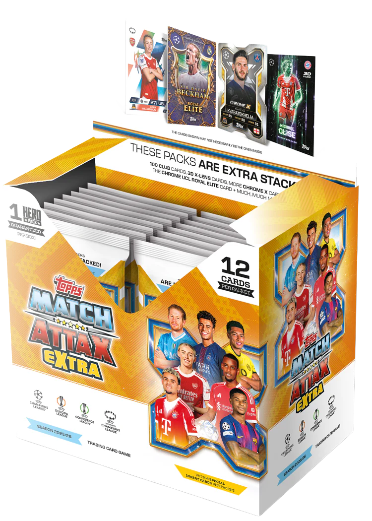 Topps Match Attax Extra 2025-26 UEFA Champions League 32 Pack Box (384 Cards)