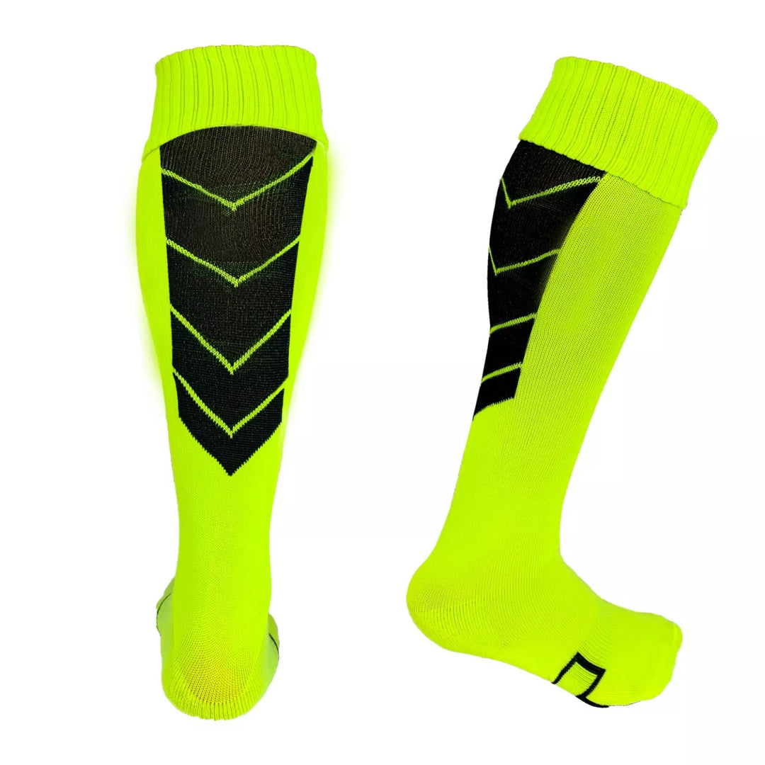 Neon with Black Accents - Striker Style Soccer Socks - Just 4 Kicks Inc image 0