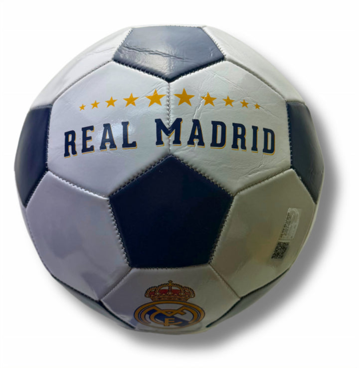 Official Real Madrid Crest Soccer Ball (Size 5) - "Real Madrid" Text Edition image 0