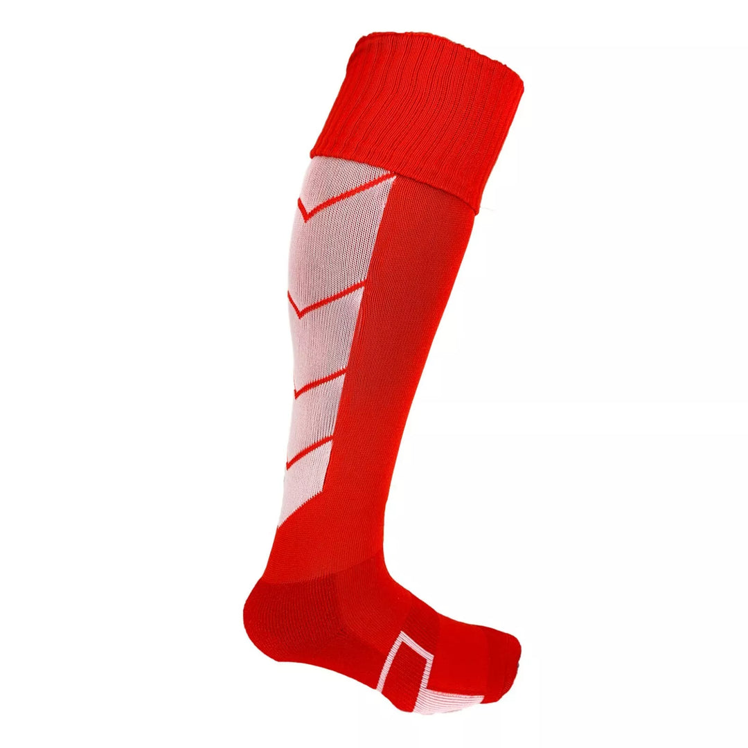 Red with White Accents - Striker Style Soccer Socks - Just 4 Kicks In image 0