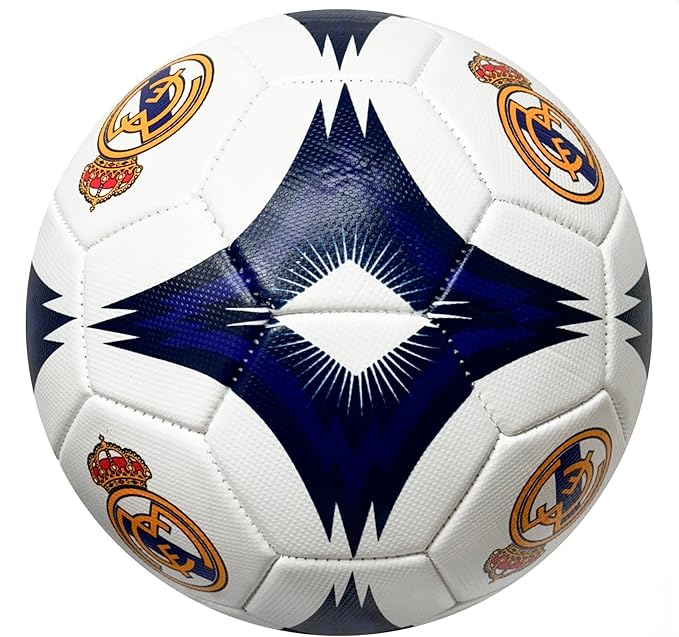 Official Real Madrid Crest Soccer Ball - White/Blue image 3