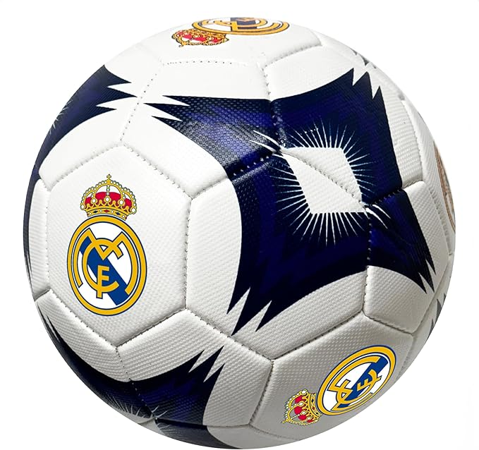 Official Real Madrid Crest Soccer Ball - White/Blue image 1