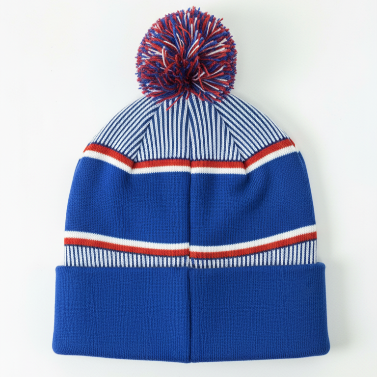 Icon Sports FC Barcelona Official Beanie | Blue &amp; Red Barça Pom Pom La Liga Hat