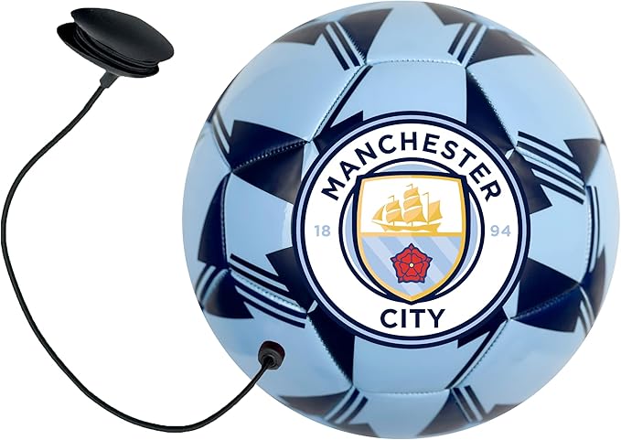 Official Manchester City Training Ball (Size 4) with Retractable Cord image 0