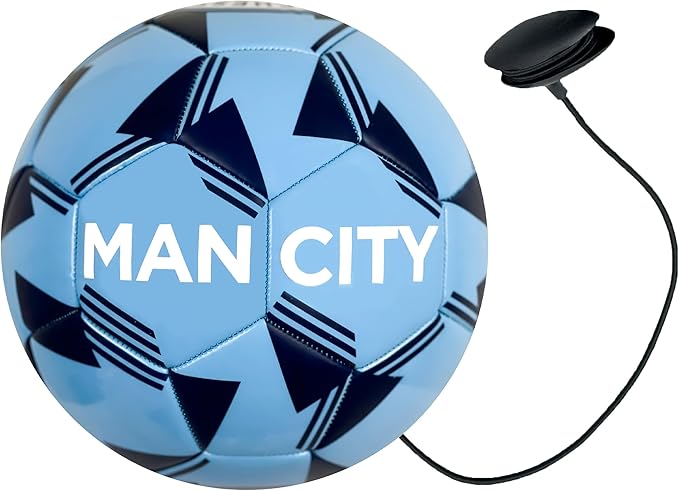 Official Manchester City Training Ball (Size 4) with Retractable Cord image 4