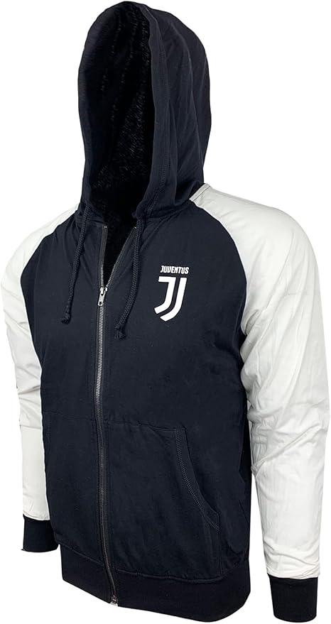 Official Juve Icon Sports Lightweight Hooded Sweatshirt - Black &amp; White image 1