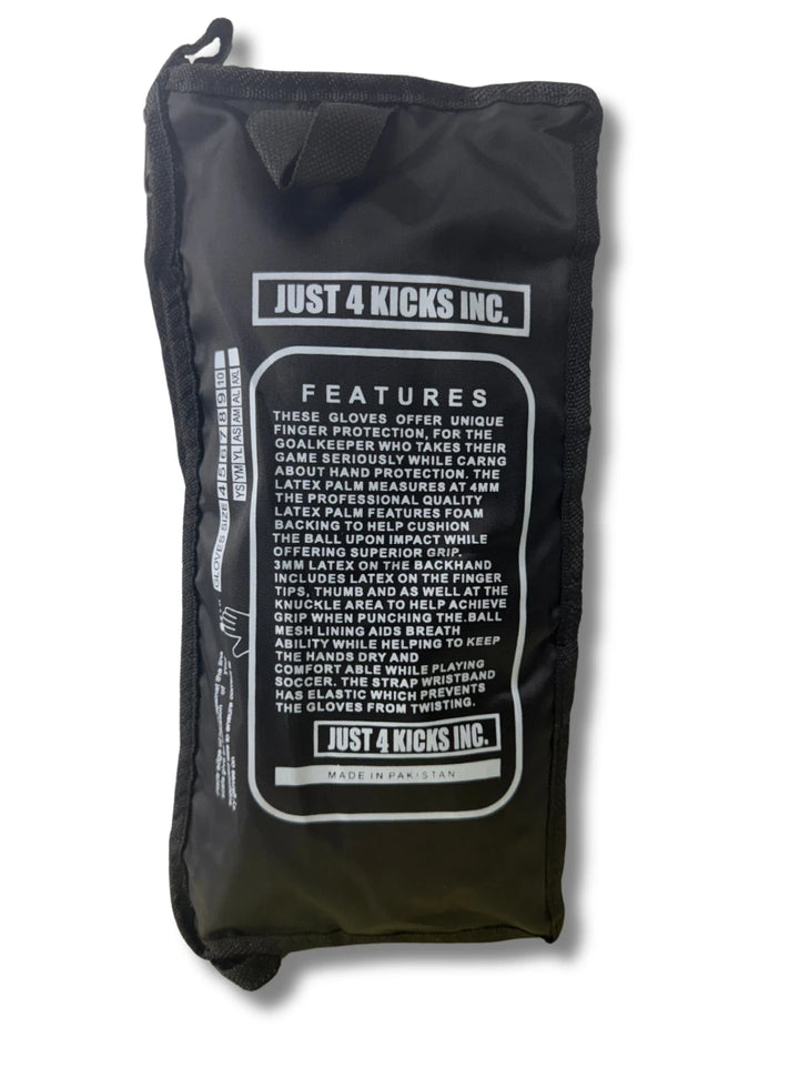 Just 4 Kicks Ultra Grip Pro Goalie Gloves - White/Blue/Neon image 4
