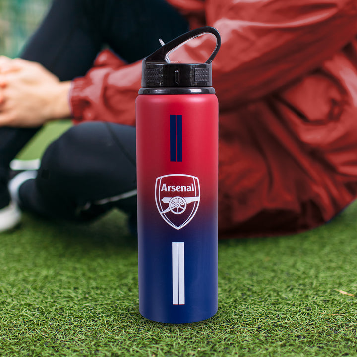 Hy-Pro Arsenal FC Stainless Steel Water Bottle Red Blue Fade Straw Jug 750ml
