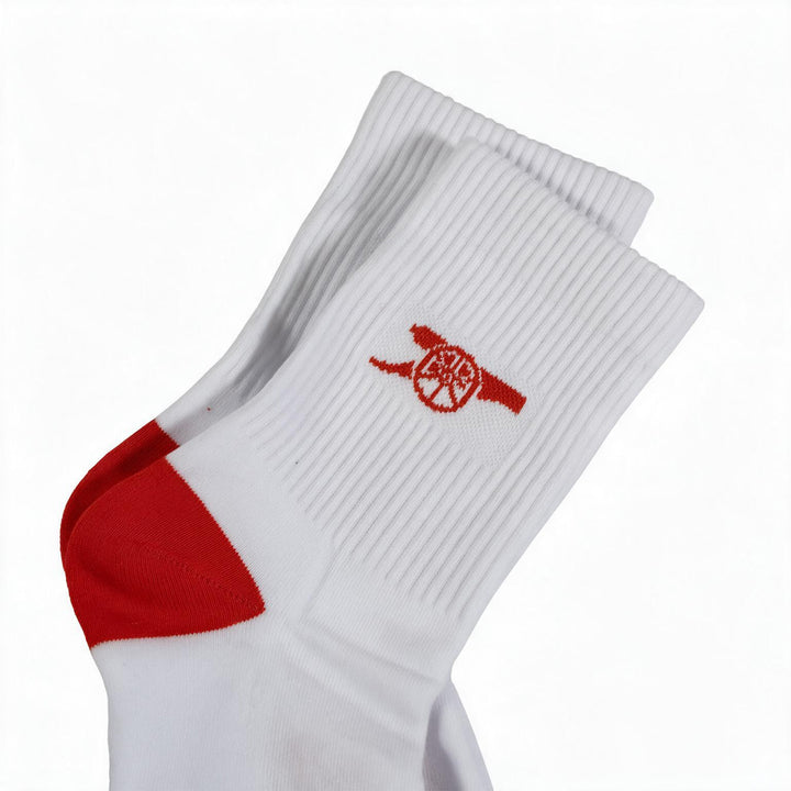 Hy-Pro Arsenal FC 3Pk Mens Crew Socks Official Crest Red White Cotton Size 6-12