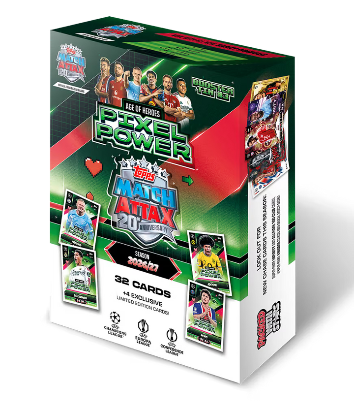 Match Attax 2026/27 Booster Tin – 36 Cards + 4 Exclusive Age of Heroes LEs