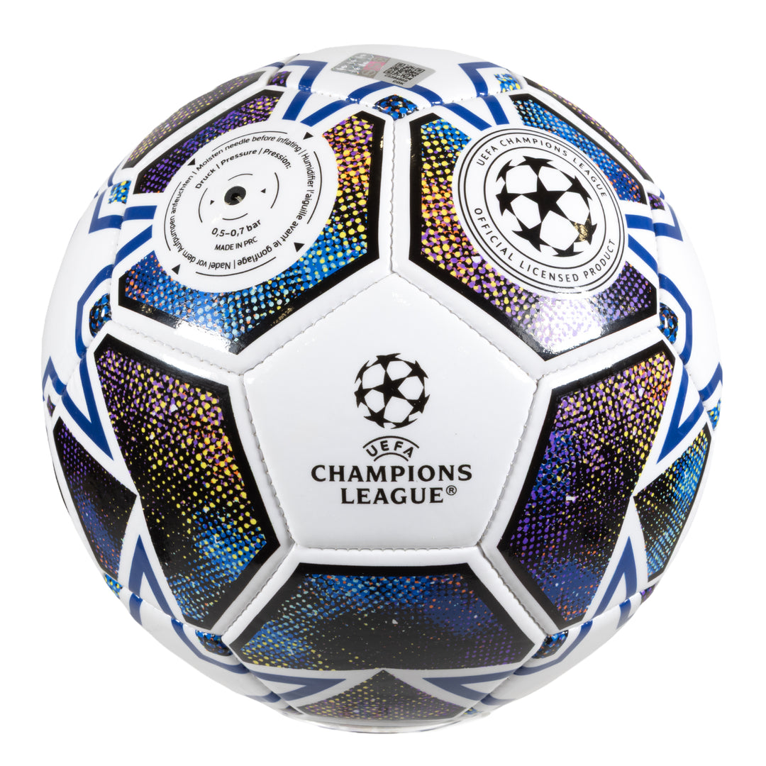 Hy-Pro UEFA Champions League Soccer Ball Size 5 White Purple PVC Metallic Stars
