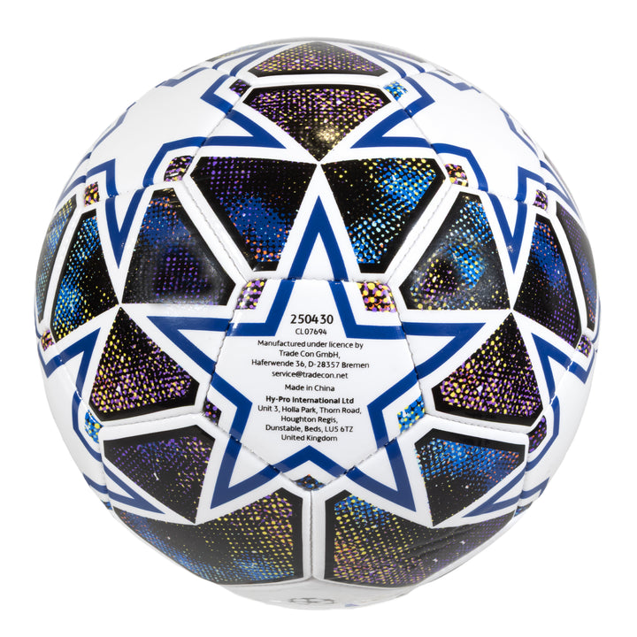 Hy-Pro UEFA Champions League Soccer Ball Size 5 White Purple PVC Metallic Stars
