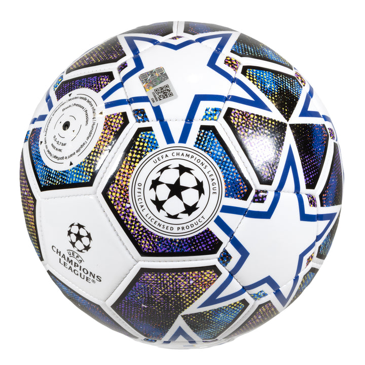 Hy-Pro UEFA Champions League Soccer Ball Size 5 White Purple PVC Metallic Stars
