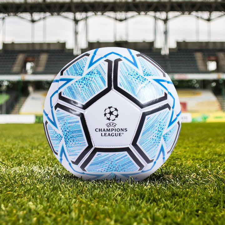 Hy-Pro UEFA Champions League Soccer Ball Size 5 White Blue Black PVC Star Panel