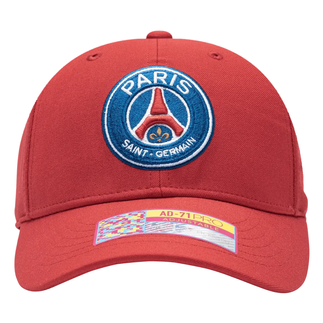 Fan Ink PSG Club Hat | Red Adjustable Official Ligue 1 Headwear