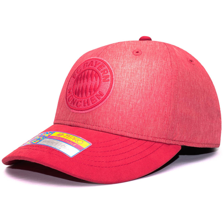 Fan Ink FC Bayern Munich Pitch Adjustable Hat | Red Heather Bundesliga Soccer Cap