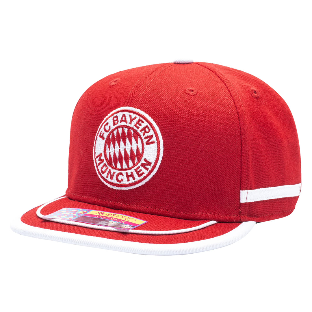 Fan Ink FC Bayern Munich Offshore Snapback Hat | Red &amp; White Bundesliga Soccer Cap