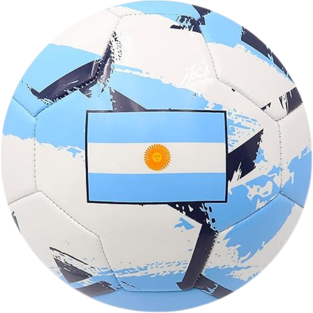 Icon Sports Argentina Soccer Ball Size 5 | Blue &amp; White Flag Brushstroke PVC